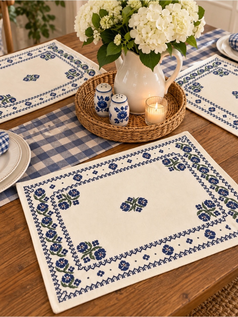 Vintage Nicholas Mosse Irish Linen Placemats Set of 4 Retired Pansy Pattern